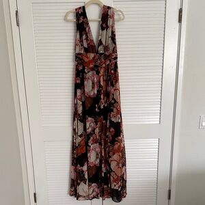 Lulus Floral V-Neck Maxi Dress